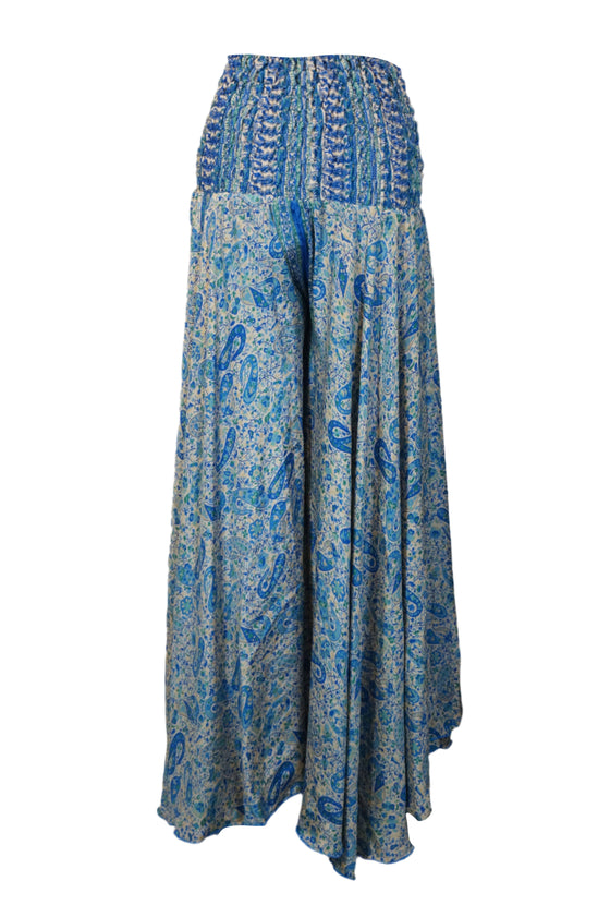 Handmade Sky Blue Boho Palazzo Pants – Airy, Graceful & Flowing Wide-Leg Trousers SM