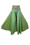 Bohemian Floral Print Palazzo Pants – Handcrafted Sage Green Boho Elegance SM