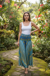 Handcrafted Sky Blue Boho Palazzo Pants – Breezy, Flowy & Elegant Wide-Leg Style  SM