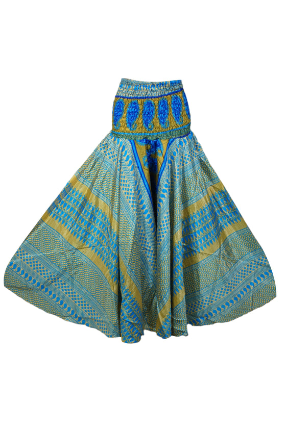 Handcrafted Sky Blue Boho Palazzo Pants – Breezy, Flowy & Elegant Wide-Leg Style  SM