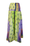 Bohemian Palazzo Pants – Green & Purple Floral Print, Free-Spirited & Flowy Elegance SM