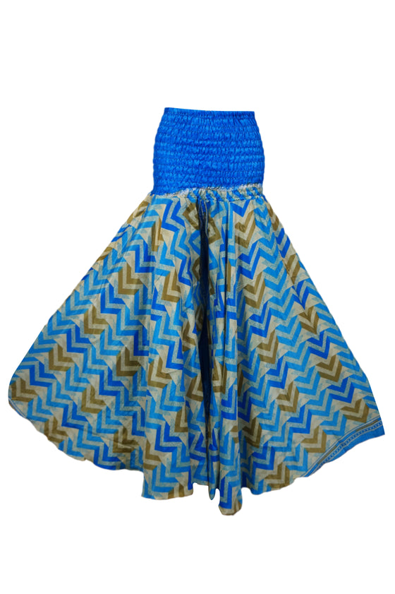 Sky Blue Boho Palazzo Pants – Handcrafted Flowy Wide-Leg Pants for Effortless SM