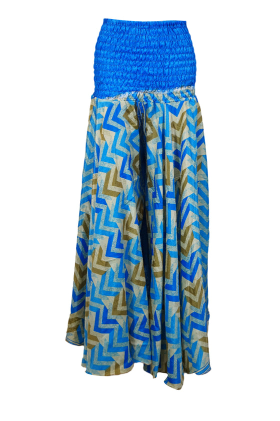 Sky Blue Boho Palazzo Pants – Handcrafted Flowy Wide-Leg Pants for Effortless SM