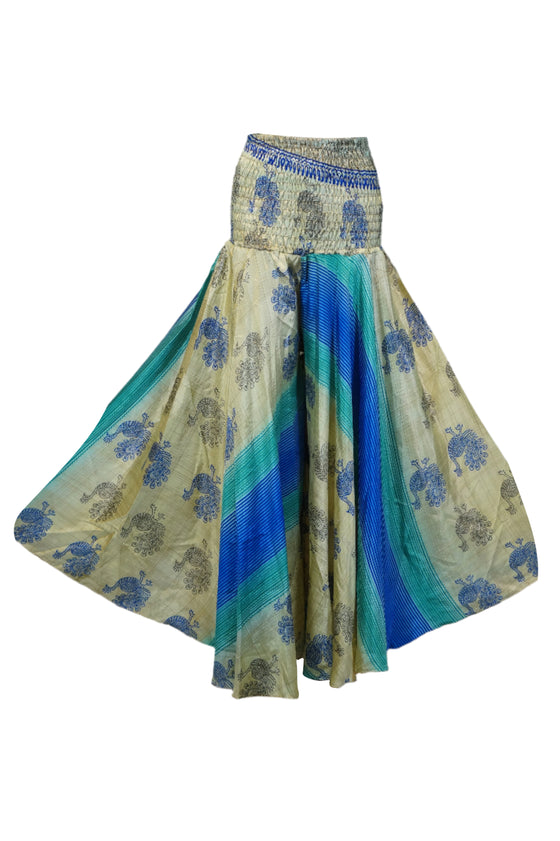 Sky Blue Boho Palazzo Pants – Handcrafted Flowy Wide-Leg Trousers for Effortless Elegance SM