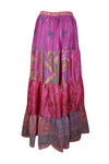 Women's Skirt Pink Flowy Maxi Skirt ML