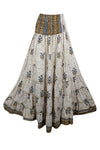 Boho Skirt Beige Floral Maxi Skirt Stylish Boho Skirt Dress S/M