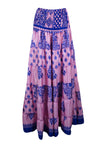 Summer Mauve Purple Floral Maxi Skirt Patchwork Boho Skirt Dress S/M