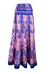 Summer Mauve Purple Floral Maxi Skirt Patchwork Boho Skirt Dress S/M