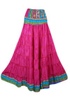Women's Skirt Barbie Pink Floral Maxi Skirt Stylish Boho Skirt Dress S/M