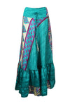 Trendy Flowy Skirt Sapphire Blue Floral Maxi Skirt Stylish Boho Skirt Dress S/M