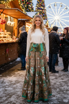 Bohemian Emerald Green & Brown Floral Beach Maxi Skirt | Stylish Flowy Boho Skirt  S/M