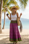Bohemian Hot Pink Maxi Skirt | Stylish Summer Beach Boho Skirt S/M