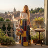 Women’s Blue & Yellow Beach Maxi Skirt – Patchwork Hippie Boho Skirt S/M