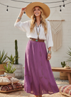Pink Floral Renaissance Midi Skirt – Bohemian Embroidered Hippie Skirt S/M/L