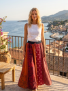Women’s Maxi Skirt – Multi Pink Patchwork Dori Long Skirt, Festive Boho Style  S/M/L