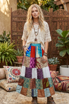 Women’s Pink Lemonade Patchwork Silk Maxi Skirt – Boho Summer Skirt, Beach S/M/L