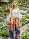 Women’s Summer Patchwork Maxi Skirt – Multicolor Recycled Silk Boho Festival Skirt SML