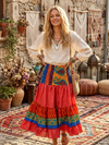 Women’s Red Smocked Mini Skirt – Summer Beach Cover Up with Elastic Waist S/M