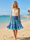 Blue Floral Summer Maxi Skirt – Recycled Silk Resort & Beachwear for Women S/M