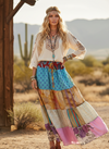 
Women’s Multi-Color Floral Patchwork Maxi Skirt – Boho Recycled Silk Flowy Skirt S/M/L
