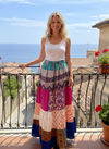 Women's Pink & Purple Floral Patchwork Maxi Skirt – Boho Beach Summer Skirt S/M/L
