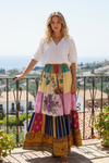 
Women’s Pink Floral Patchwork Maxi Skirt | Boho Summer Flared Skirt S/M/L
