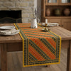 Moroccan Orange & Green Sequin Table Runner – Handcrafted Ethnic Embroidery