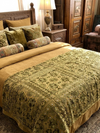 Embroidered Cotton Bed Throw – Beige & Light Neutral Blanket | Boho Textured