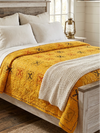 Indian Bohemian Tapestry Bedspread – Yellow & Orange Wall Hanging Accent Throw