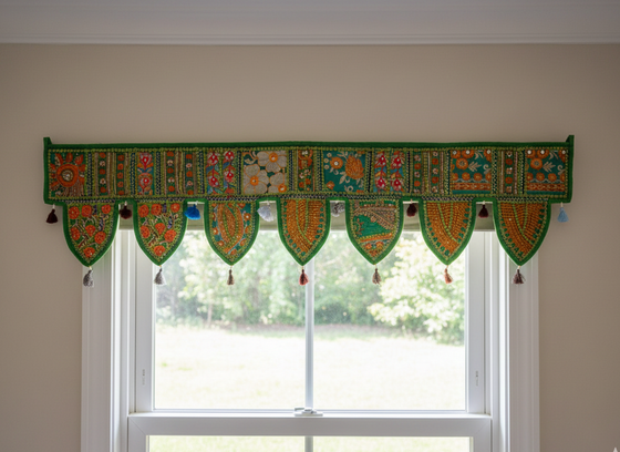Green Window Topper Decorative Wall Hanging Bohemian Home Decor