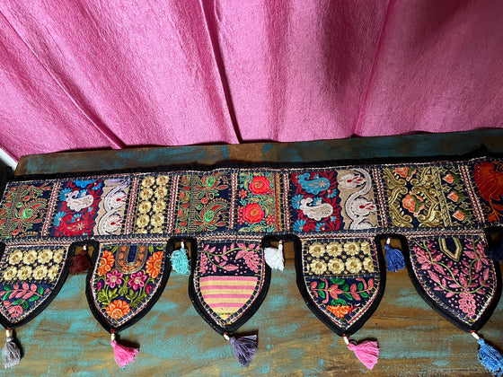 Indian Wall Hanging Embroidered Bohemian Home Decor Window Topper