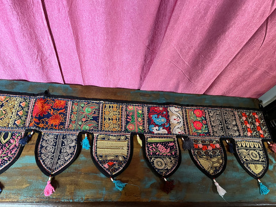 Indian Wall Hanging Embroidered Bohemian Home Decor Window Topper
