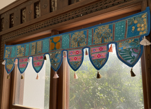  Blue Handmade Toran Vibrant Window Topper Wall Hanging Decor