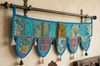 Blue Handmade Toran | Vibrant Window & Door Topper | Boho Wall Hanging Home Decor