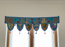  Blue Embroidered Toran – Vibrant Door & Window Topper, Indian Boho Valance