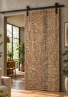 Vintage Carved Door Tree Of Life Natural Wall Art Sliding Barn Door 84x40