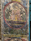 Buddha Sliding Doors, Artistic Carved Doors, Vintage Budha Carved Wall Art 84x36
