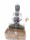 PRE ORDER Natural Stone Buddha Garden Fountain Statue Handcarved Gray Granite