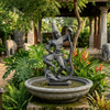 PRE ORDER-Natural Stone Dancing Krishna Standing on Kaliya Garden Statue
