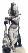 PRE ORDER-Natural Stone Fluting Krishna Standing Garden Statue