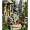 PRE ORDER-Natural Stone Fluting Krishna Standing Garden Statue