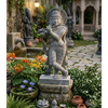 PRE ORDER-Natural Granite Stone Fluting Krishna Handmade Garden Statue