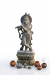 PRE ORDER-Natural Granite Stone Fluting Krishna Handmade Garden Statue
