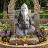 PRE ORDER-Natural Stone Ganesha Garden Statue Handcarved Granite Stone