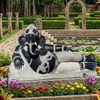 PRE ORDER-Natural Stone Ganesha Garden Statue Reclining Ganesh Handcarved