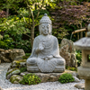 Natural Granite Stone Buddha Garden Statue, Meditating Sculptures