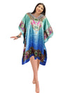 Teal Blue Kaftan for Women – Boho Maxi Caftan Beach Cover Up , one size