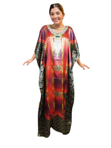  Women’s Cruise Kaftan Dress – Soft Satin Silk Maxi Caftan | Elegant Beach Cover-Up L-3XL