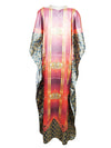 Womens Cruise Kaftan Dress, Soft Satin Silk Beach Cover Up Maxidresses, Caftan L-3XL