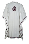 Boho Kaftan for Women White Red Embroidered Short Kaftans S/L